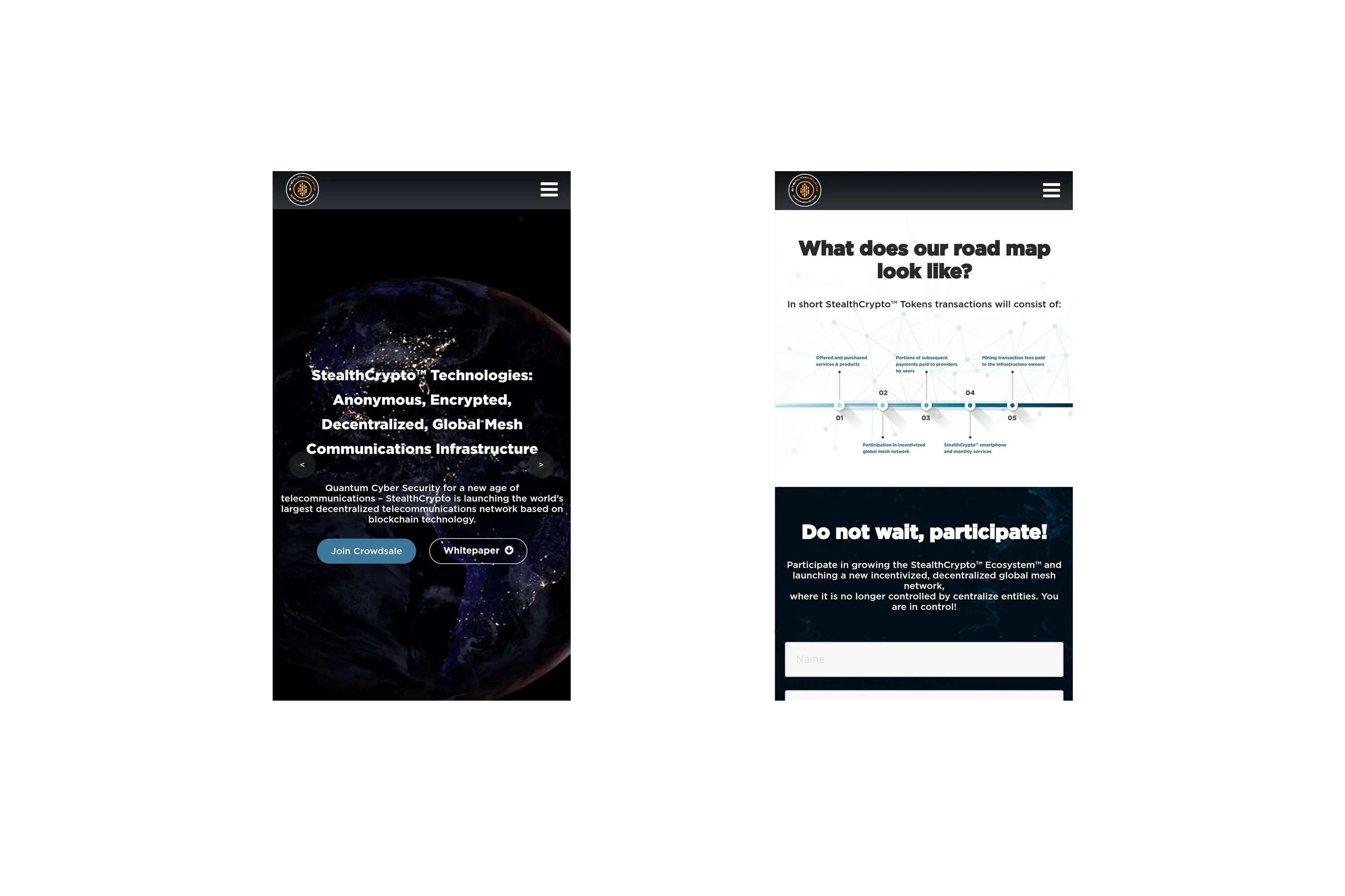 StealthCrypto - Сайт для проведения ICO кампании крипто-токенов