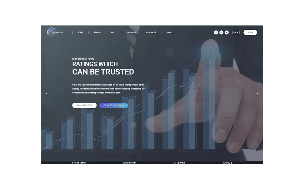 TokenPortal - Портал по криптовалюте с расширенным функционалом